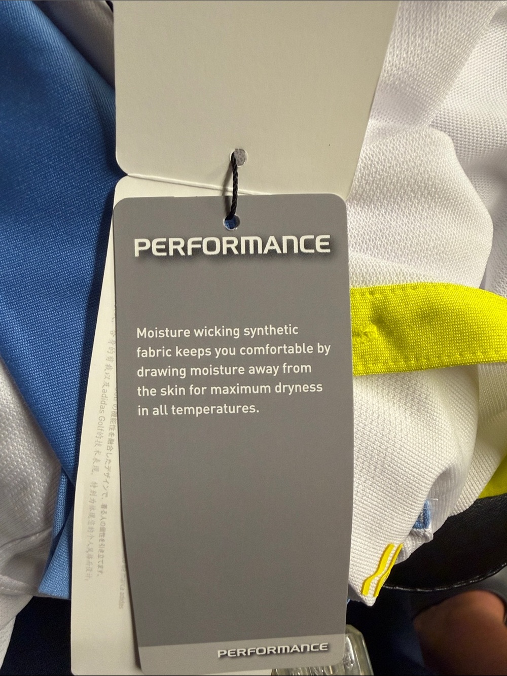 adidas White Polo w/ Yellow & Teal Accents-XL-Golf- lightweight-moisture control - Picture 10 of 12